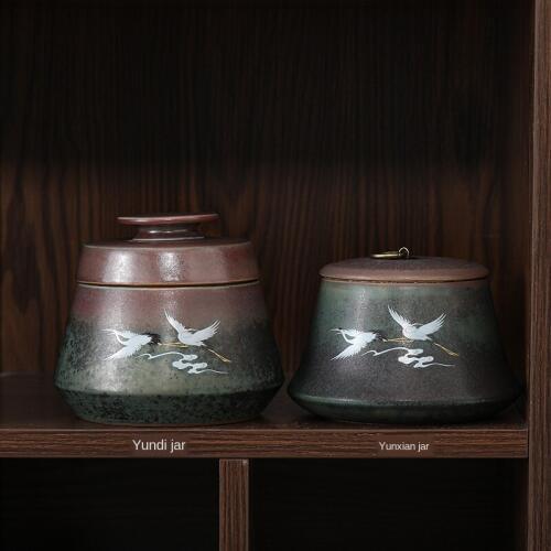 Large Ceramic Tea Containers Handmade Kiln Baked Colorful Coarse Pottery Tea Containers Sealed Cans Tea Storage Tea Container