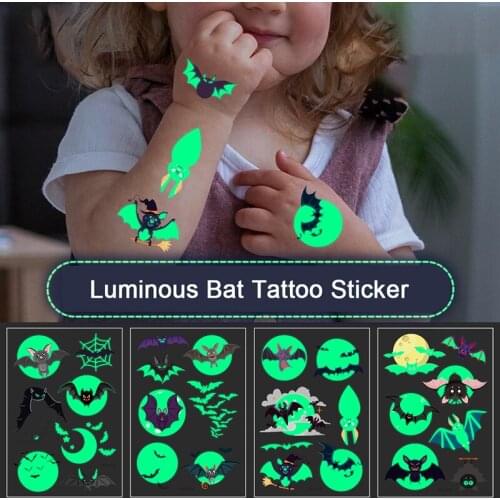 Environmentally Friendly Waterproof Halloween Bat Sticker Funny Atmosphere Halloween Tattoo Sticker TSLM1