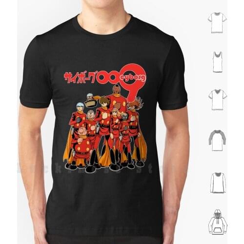 Cyborg 009 Squad T Shirt DIY Cotton Big Size S-6xl Cyborg 009 Cyborg 009 Anime Manga Nerd Geek Retro 60s 70s Indie Alternative