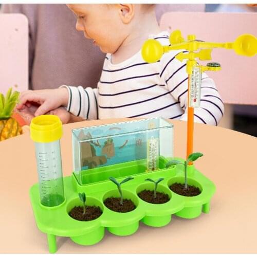 Interactive Educational Handmade Science Experiment Technology Ecological Weather Station Monitoring Rainfall Toy for Teens