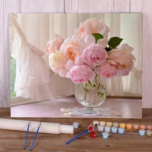 Flowers For Adults Paint By Numbers Complete Kit Acrylic Paints 40*50 Picture By Numbers Photo Home Decor For Handicraft