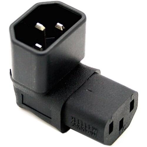 Jimier IEC Male C14 to Up Direction 90 Degree Right Angled IEC Female C13 Extension Power Adapter
