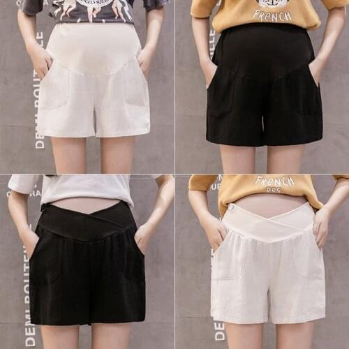 Pregnancy Short Pants Premama Low-waist Flax Leggings Summer Spring Maternity Clothes Casual Soft Women Pants Homewear Wholesale