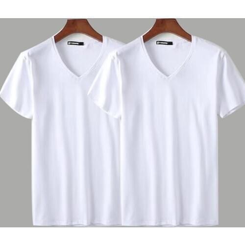 2Pcs Hot Men Tshirt Spandex Fitness Gym Clothing Man Tops Tees T Shirt For Male Solid Color Tshirts multi Colors T-Shirt B0890