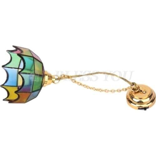 1:12 Scale Mini LED Chandelier Ceiling Lamp Model Dollhouse Miniature Accessories Living Room Bedroom Toy Doll House Decoration