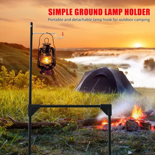 Desktop Shelf with Lamp Pole Pack of 2 Portable Desk Storage Organizer Hanger Shelf with Lantern Light Stand for Outdoor Picnic