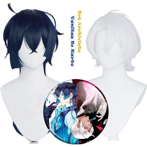 Anime The Case Study of Vanitas Cosplay Wig Vanitas No Karte Dark Blue Hair Noe Archiviste White Wig Heat Resistant Fiber Hair