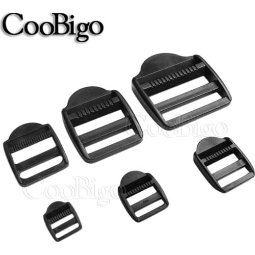10pcs Plastic Backpack Strap Buckles Tri-Glide Adjuster Ladder Lock Slider for Backpack Strap Belt Webbing Dog Collar Parts