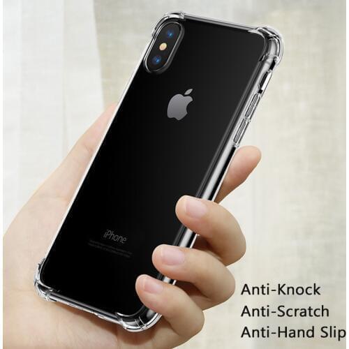 Anti-knock Transparent Cases for iPhone 11 Pro XS XR XS Max Silicone Phone Cover for iPhone 5S SE 6S 6 Plus 7 8+ Soft Cases