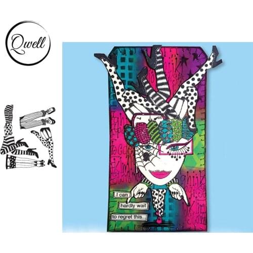 QWELL Clear Silicone Stamps Slim Leg Fancy Dress DIY Scrapbooking Paper Craft Cards Album Making Template 2021 New