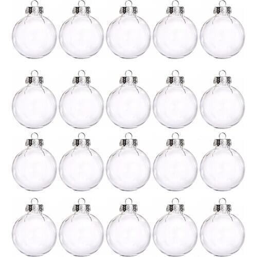Transparent Christmas Balls Plastic Clear DIY Hanging Ball Bauble Ornaments Christmas Decorations for Home Xmas Tree