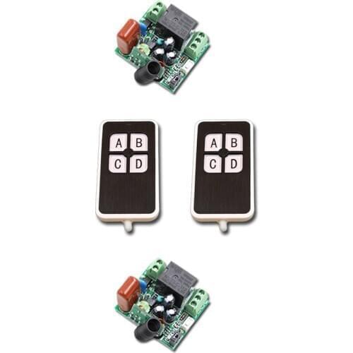 Burst Section Mini 220V 10A Wireless Remote Control Switch Relay 2Receiver+ 2Waterproof Transmitter with 4Buttons 315/433.92 MHZ