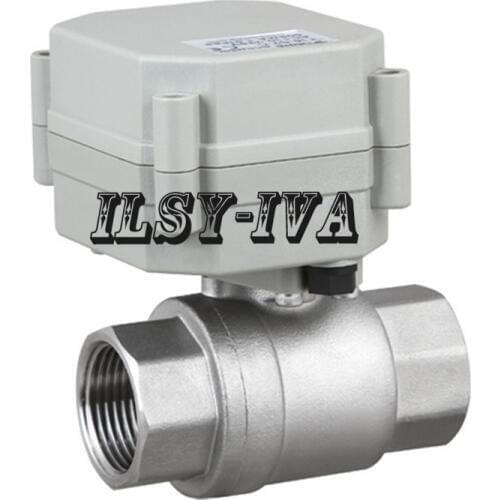 AC/DC 9~24V Stainless Steel 3/4" Electric Ball Valve,DN20 2-Way Motorized Ball Valve