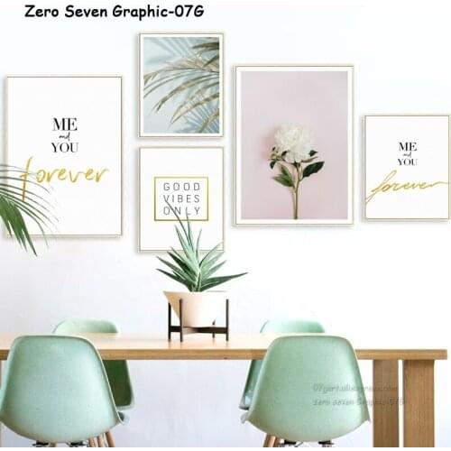 Nordic Decorative Palm Flower Personality English Canvas Painting Poster And Print Art Picture Wall Living Room Home Decor Mural