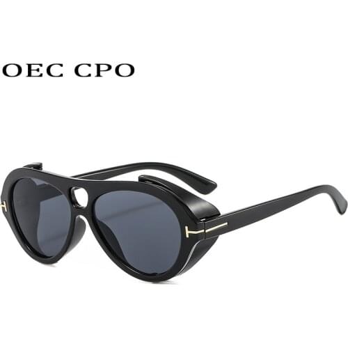 OEC CPO Oversized Pilot Sunglasses Men Brand Vintage Steampunk Trendy Glasses For Men Women Retro Shades Drive outdoor UV400