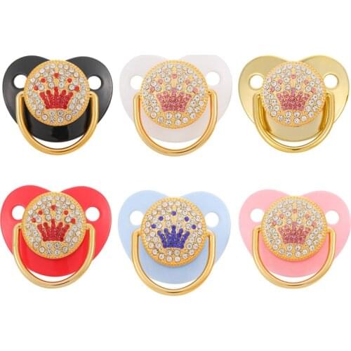 XCQGH 1Pcs Crown Baby Pacifiers Dummy Soother Food Grade Silicone Nipple for Newborn