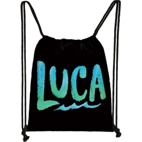 Disney Luca Pixar Drawstring Bags for Boys Girl Luca Alberto Sea Monster Cartoon Waterproof Backpack High Capacity Bundle Pocket