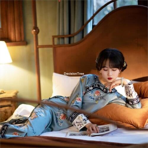 2021 oriental dress wedding party cheongsam oriental loose evening dress traditional women elegant qipao printing chinese dress