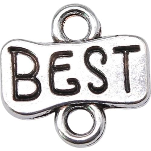 WYSIWYG 10pcs Connector Charms Best Plate 12x13mm Antique Silver Color For Jewelry Making DIY Jewelry Accessories