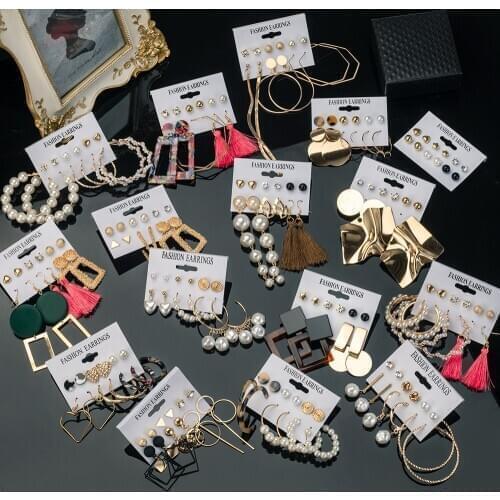 X&P Vintage Tassel Acrylic Earrings Bohemian Statement Earrings Set Dangle Drop Earing For Women 2020 Brincos Fashion Jewelry