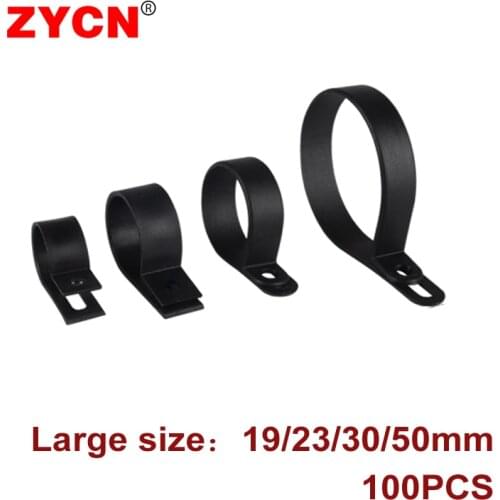 100PCS Cable Clips R-Type Plastic Hose 19/23Fasteners DurableNylon Clamp Mount Fix Hardware Electrical Fitting Wire Management