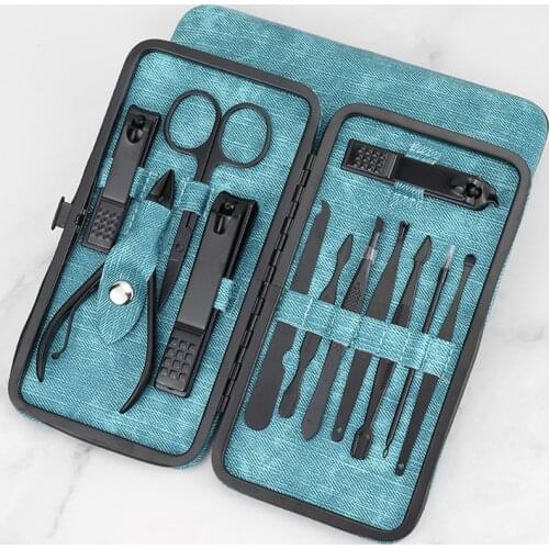 12pcs/set New Manicure Nail Clippers Pedicure Set Portable Travel Hygiene Kit Stainless Steel Nail Cutter Tool Set Dropshipping