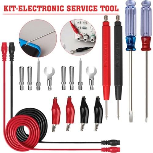 18pcs Multimeter Probe Test Leads Pin for Digital Multimeter Needle Tip Multi Meter Tester Lead Probe Wire Pen Cable