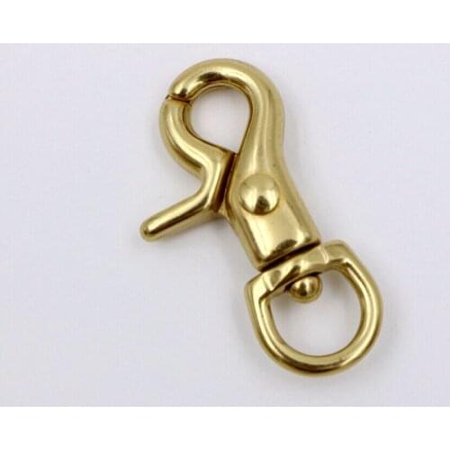 3pcs/lot Pure brass tongs clasp buckle Copper key hang buckle Handmade paper art leather accessories dog buckle