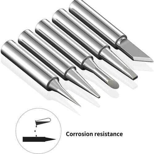 5pcs Soldering Iron Tips Replaceable Solder Head 65mm Length 4mm Diameter For 936 Soldering Station Electric Solder Machines
