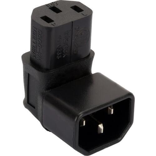 C13-C14 Up Bend AC Power Adapter IEC320 C13 To C14 Up Under Bend Connector Converter Male To Female Socket Conversion Plug
