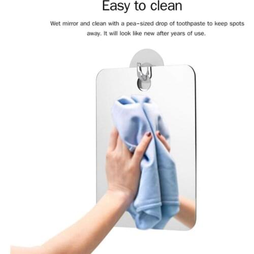Acrylic Anti Fog Mirror Bathroom Tools Mens Shower Shaving Non-fog Mirror Travel Accessories With Wall Suction Home Decoration