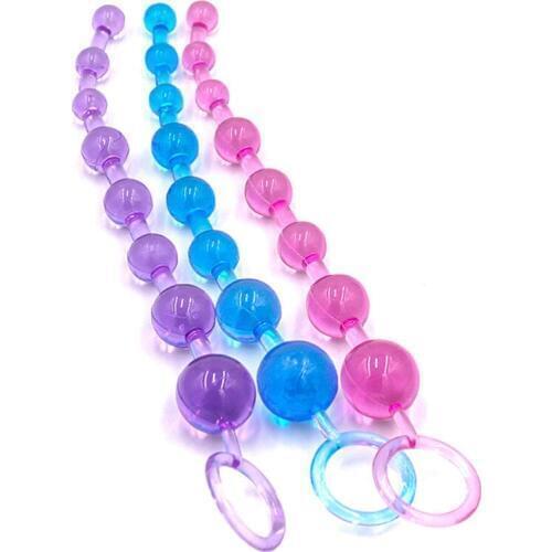 Anal Beads for Beginner Flexible Long Anal Plug Stimulator Dildo Massager Anal Sex Toys for Men and Women No Vibrators