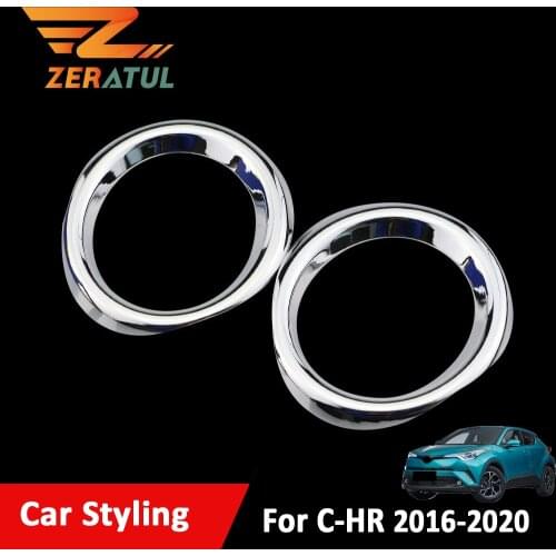 Zeratul 2Pcs/Set Auto Accessories For Toyota C-HR CHR C HR 2016 - 2020 ABS Chrome Car Front Fog Lamp Lights Decoration Cover