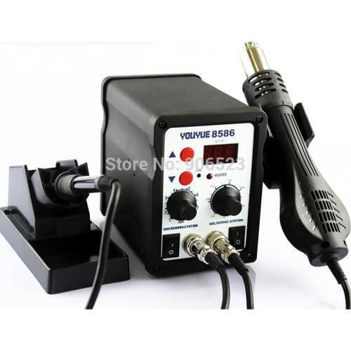 Free shipping YOUYUE 8586 750W hot air gun with solder station 2 in 1 BGA SMD Rework Station