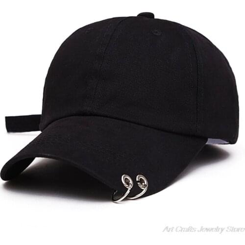 Unisex Mens Womens Solid Color Adjustable Baseball Cap Metal Rings Plain Hat New My25 21 Dropshipping