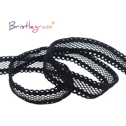 BRISTLEGRASS 50 100 Yard by Roll 5/8" 15mm Picot Loop Mesh Decorative Lace Elastics Spandex Bands Tapes Hair Tie Lingerie Sewing