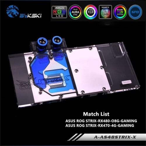Bykski A-AS48STRIX-X Full Coverage GPU Water Block For ASUS RX480 RX580 STRIX Graphics Card Heatsink