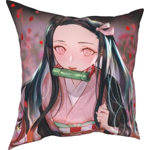 Ghost killing blade pillow case wedding decoration cotton linen pillow case household pillow case 45x45