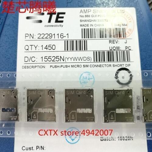 CHUXINTENGXI 2229116-1 TE For Samsung N7100 SD Sim Card Reader Connector Socket Holder Slot N7102 N7105 N7108/D N719