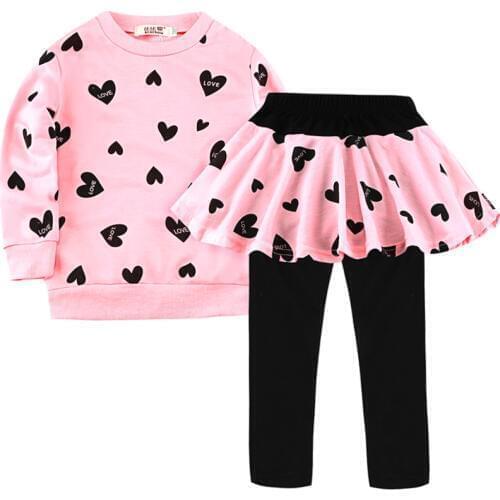 Toddler Girls Clothes Kids Autumn Winter T Shirt Pants Christmas Clothes Girls Printed Outfits Sport Suit Children Clothing set