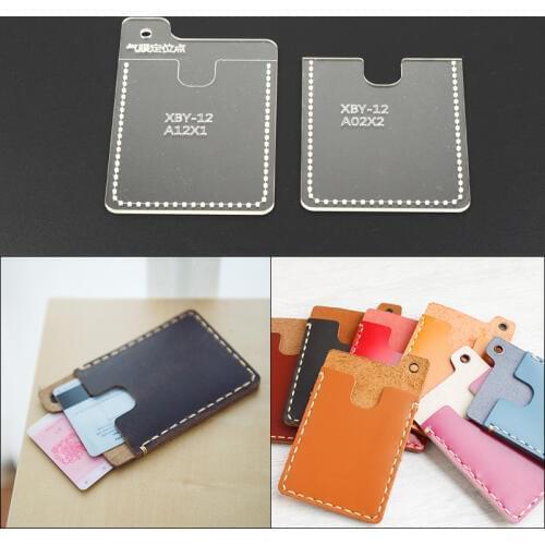 DIY small card holder leather craft Acrylic sewing template photo card bag Leathercraft Tool Set Sewing Pattern