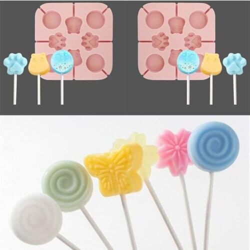 Bake Bakeware Tool Bear Lolipops Cake Molds Round Heart Silicone Lollipop Mold Candy Chocolate Molds