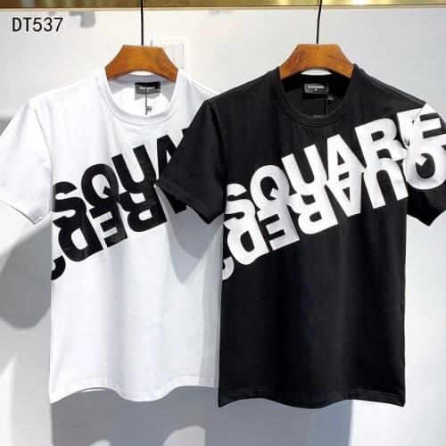Classic lovers Dsquared2 High Street short tees Round Neck Short-Sleeved T-shirt Cotton fashion Letter Printing Casual men Tops