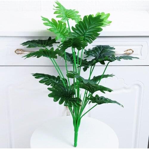 1 Bunch / 18 Leaves Artificial Plant Green Turtle Leaf Green Radish Plant Leaf Family Wedding Decoration Bonsai Leaf Accessories