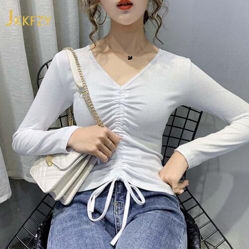 Женские хлопковые футболки JKKFZY China At AliExpress