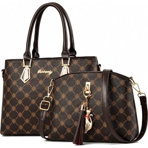 Women Bags Set 2 Pcs Leather Handbag Women Tote Bag Ladies Shoulder Bag for Women 2020 Messenger Bag Sac a Main