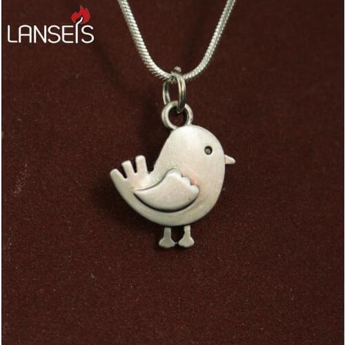 Lanseis 20pcs free shiping Cute tiny bird Necklace pendants for women necklace Animal jewelry Simple necklaces gift for friend