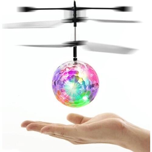 Luminous Toy RC Flying Ball LED Light Aircraft Helicopter Infrared Induction Flying Ball Hand Control Electric Kids Toys Gift