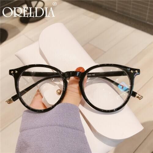 Fashion Plain Glasses Ladies Retro Round Glasses Optical Frame 2021 Latest Transparent Green Black Frame Mens Myopia Glasses