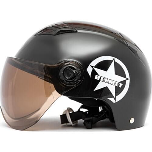 Motorcycle Helmet Half Open Face Adjustable Size Protection Gear Head Helmets Unisex